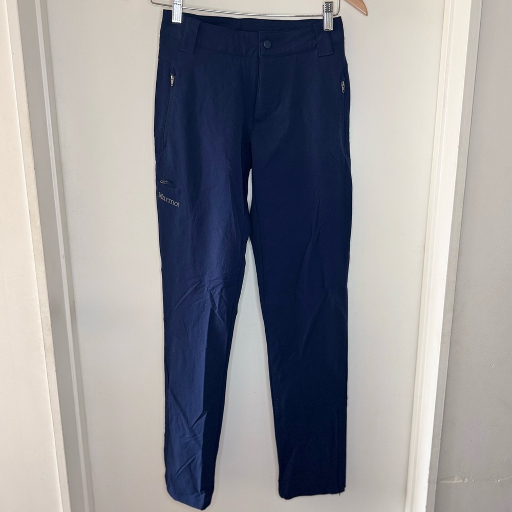 MARMOT Soft Shell Tech Fabric Women’s Outdoor Hiking Pants Blue Womens 2 X Small